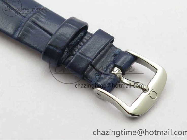 0412 Ladies’ De Ville Trésor Diamond Blue Dial Blue Fabric Watch OXF 1:1 Best Edition Swiss Quartz Upgraded 7892